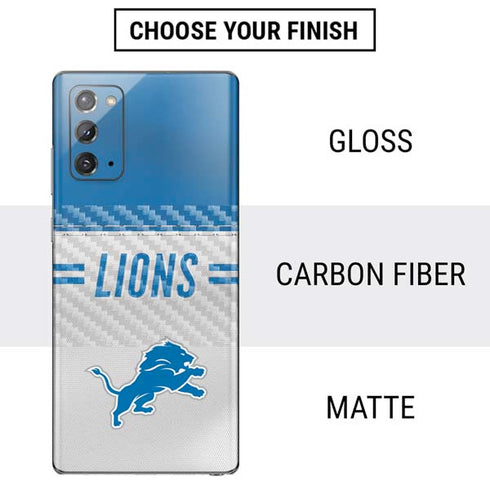 NFL Detroit Lions White Striped Galaxy Note20 5G Skin